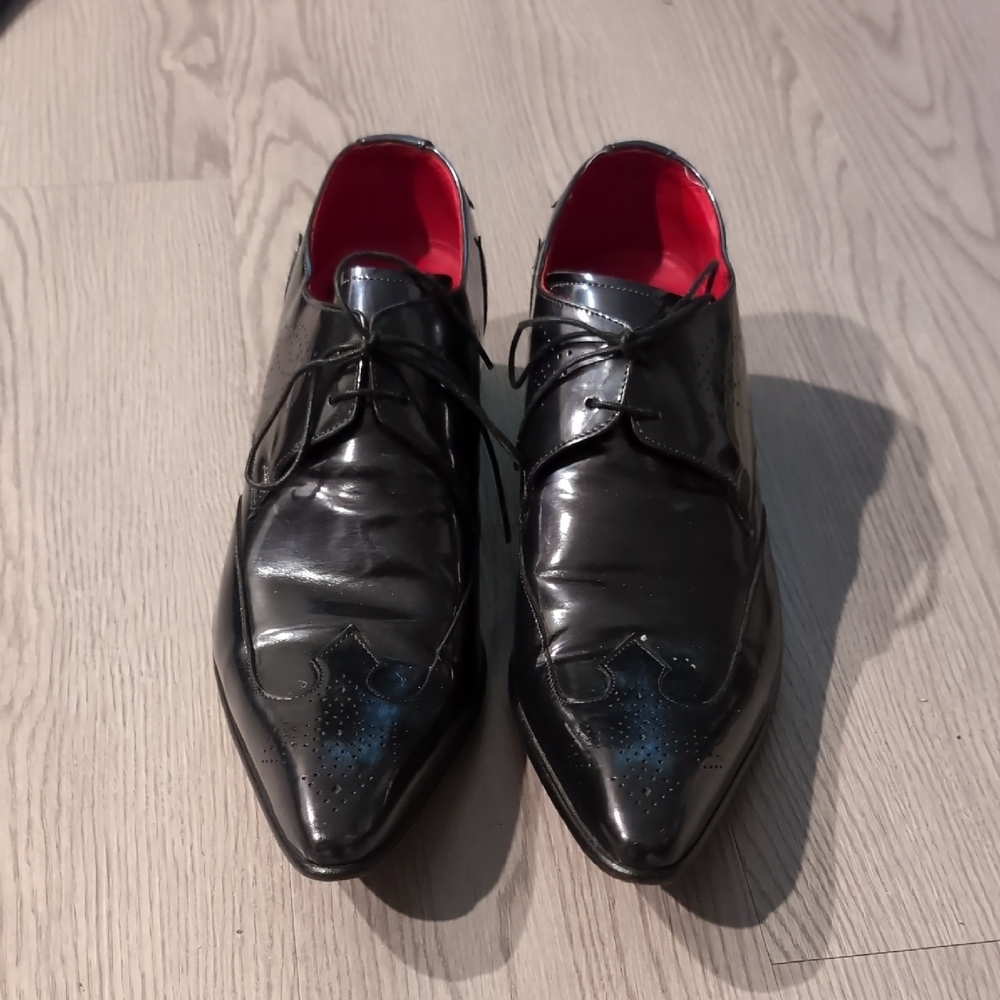 Good Condition Jeffery West 'Muse' Derby Oxfords Black Leather Men Size 8